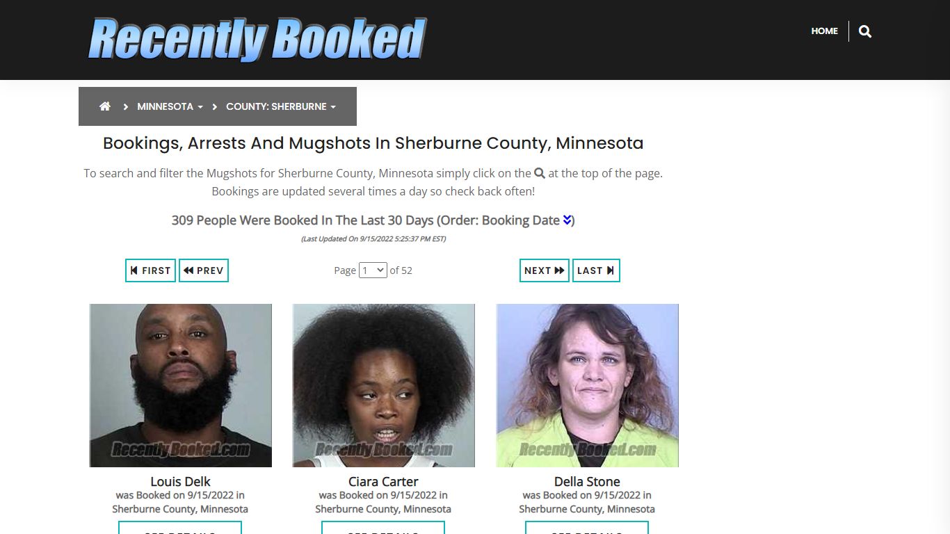 Bookings, Arrests and Mugshots in Sherburne County, Minnesota